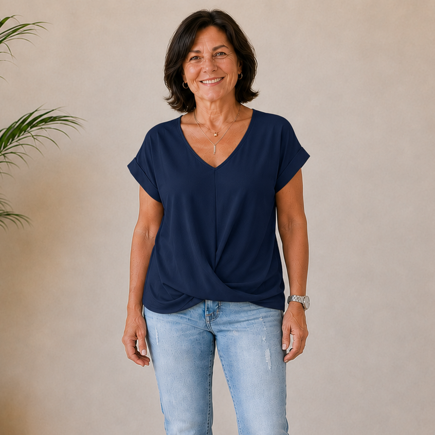 Naomi | Draped V-Neck Top