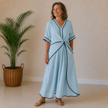 Celeste | Contrast Trim Midi Dress