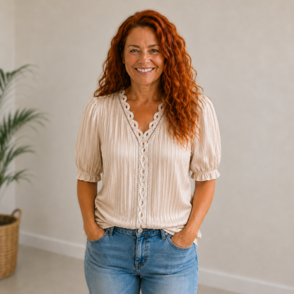 Clara | Elegant Trim Blouse
