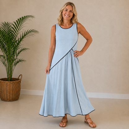 Thea | Contrast Detail Maxi Dress