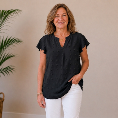 Serena | Flutter Dot Blouse