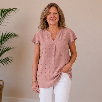 Serena | Flutter Dot Blouse